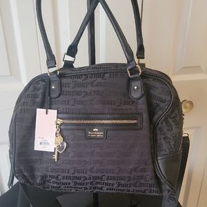 Juicy Couture Black and Gray Shoulder Bag